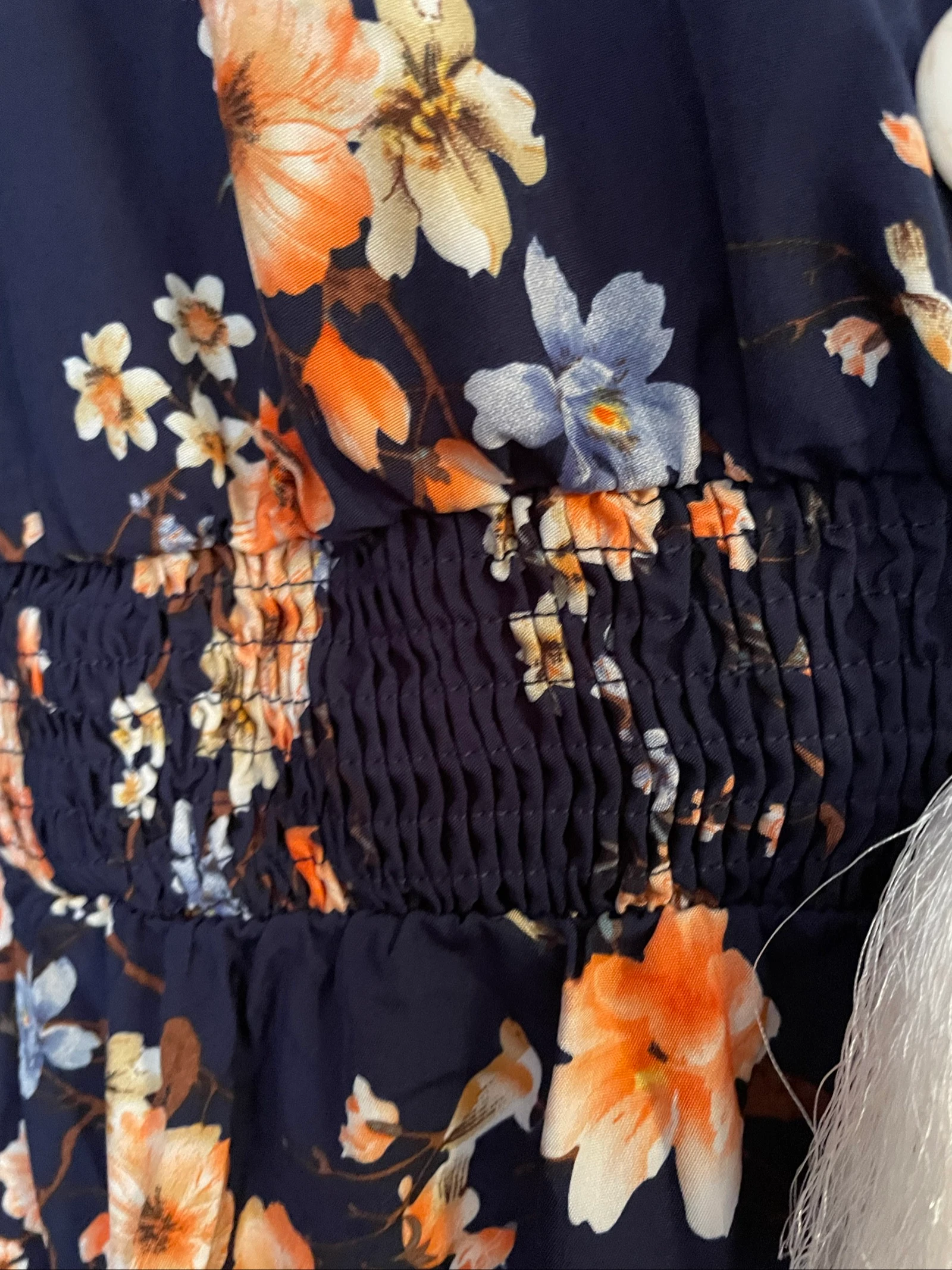 💖 lange marineblauwe bloemenjurk grote maat 54 vloeiende bohemien chic romantisch 💖 – photo 5